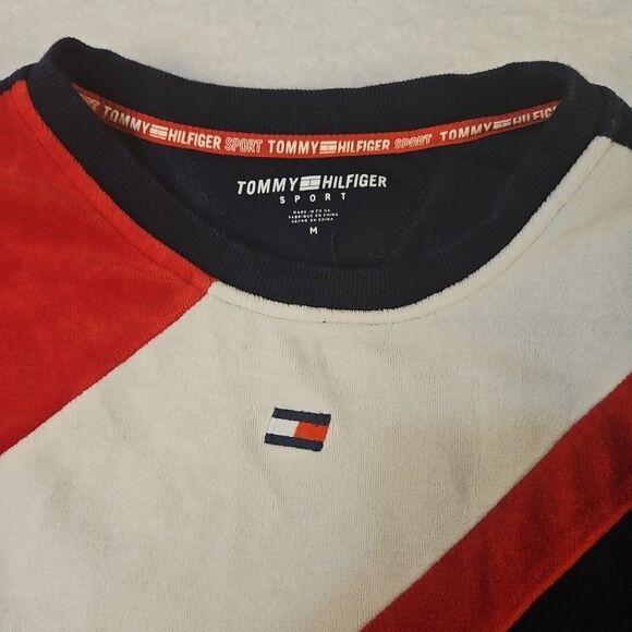 Tommy Hilfiger Sport Dropped-Shoulder Crewneck Velour Sweater Dress Womens Med - Picture 2 of 7